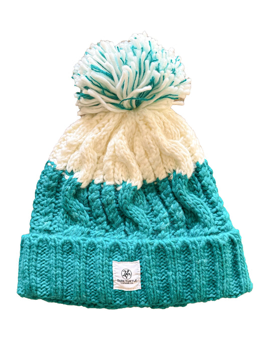 Apres Surf Bobble Hat “Emerald and White”